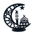 Decoratie maan zwart / wit M01