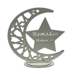 Decoratie maan wit / zwart M02