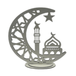 Decoratie maan wit / zwart M06