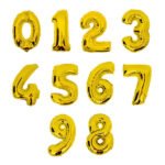 Cijferballon goud XL 0-9